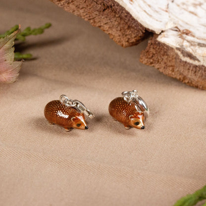 Hedgehog Charm - Enamelled Sterling Silver - MYLEE London