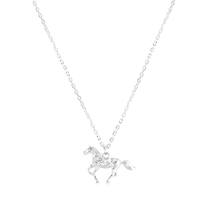 Horse Silver Necklace - Personalised - MYLEE London
