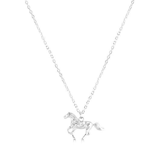 Horse Silver Necklace - Personalised - MYLEE London
