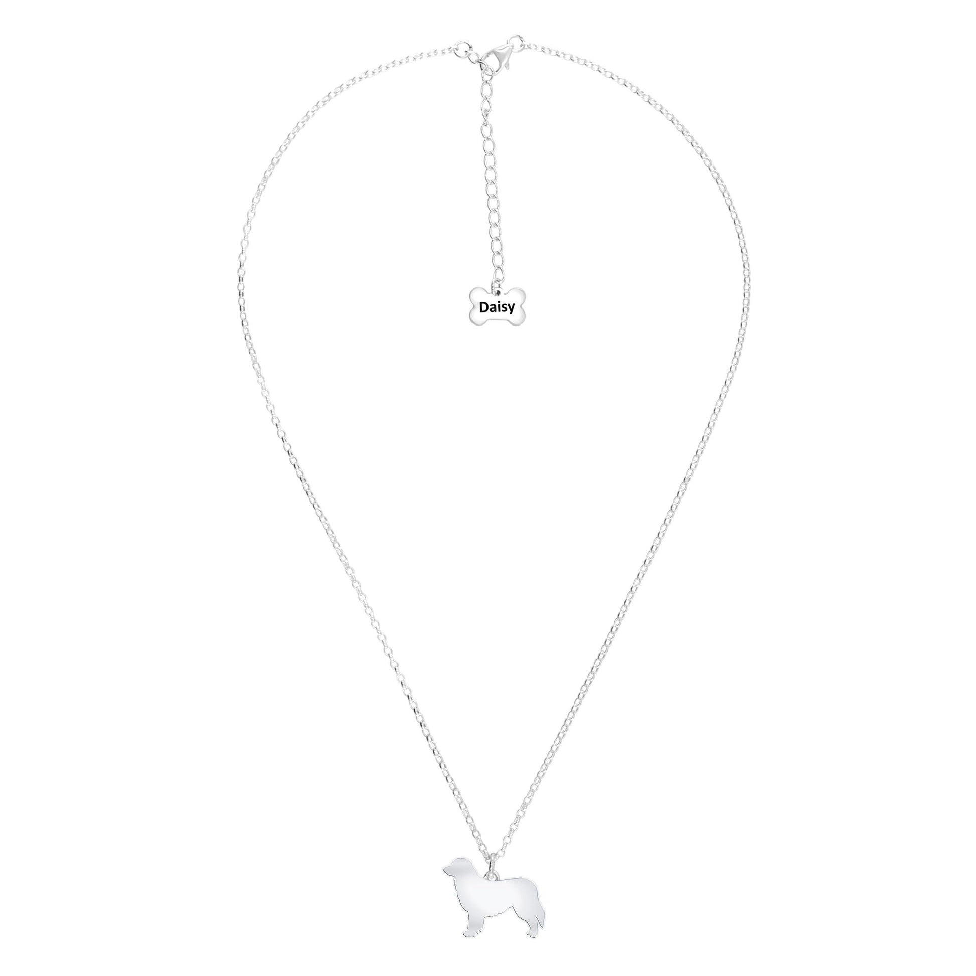 Hovawart Silhouette Silver Necklace - Personalised - MYLEE London