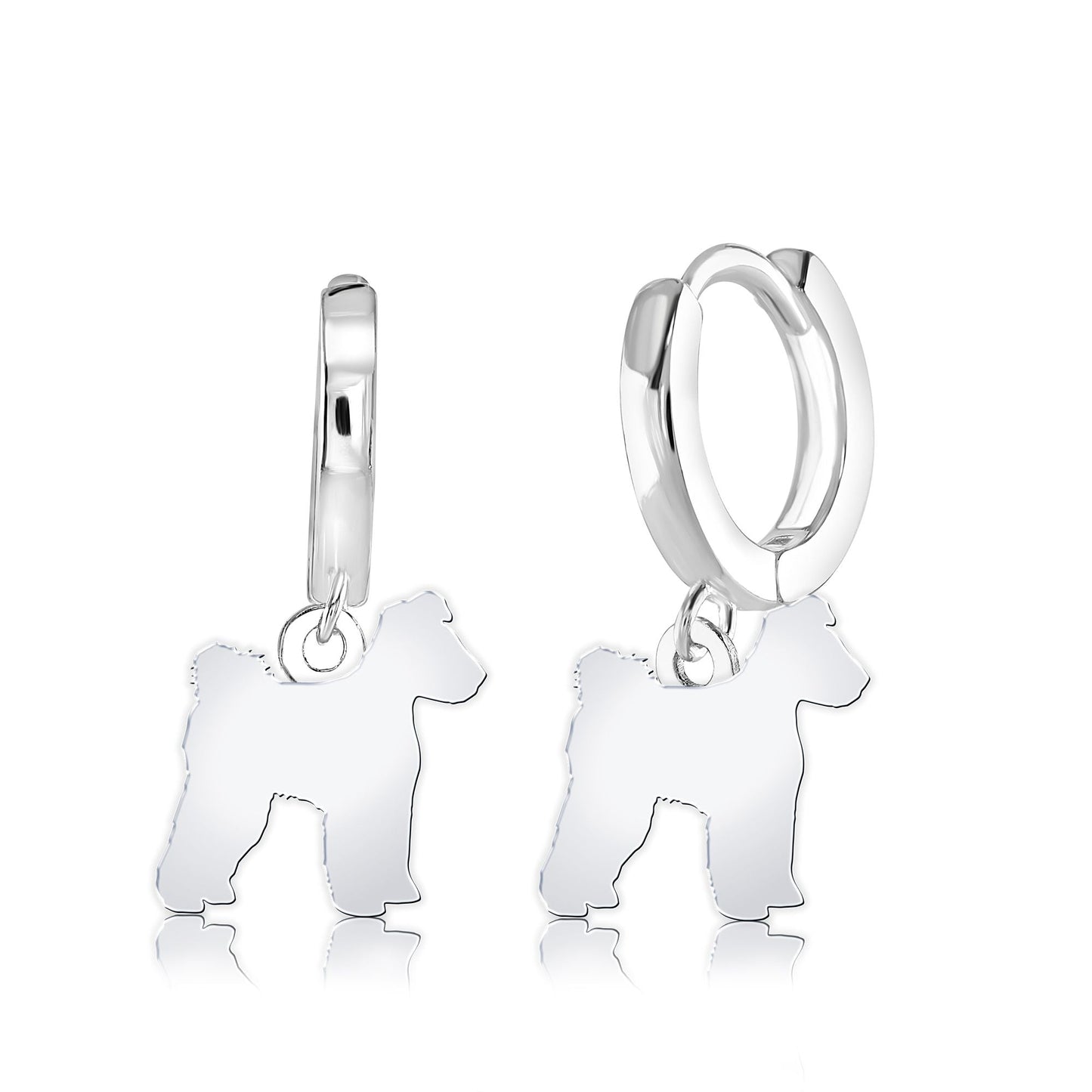 Hungarian Pumi Silhouette Silver Earrings - MYLEE London