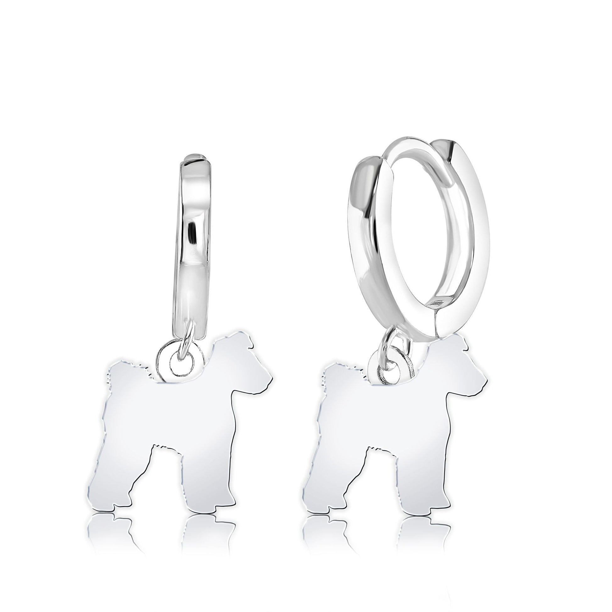 Hungarian Pumi Silhouette Silver Earrings - MYLEE London