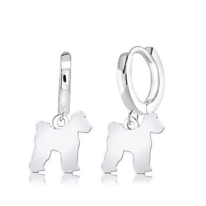 Hungarian Pumi Silhouette Silver Earrings - MYLEE London