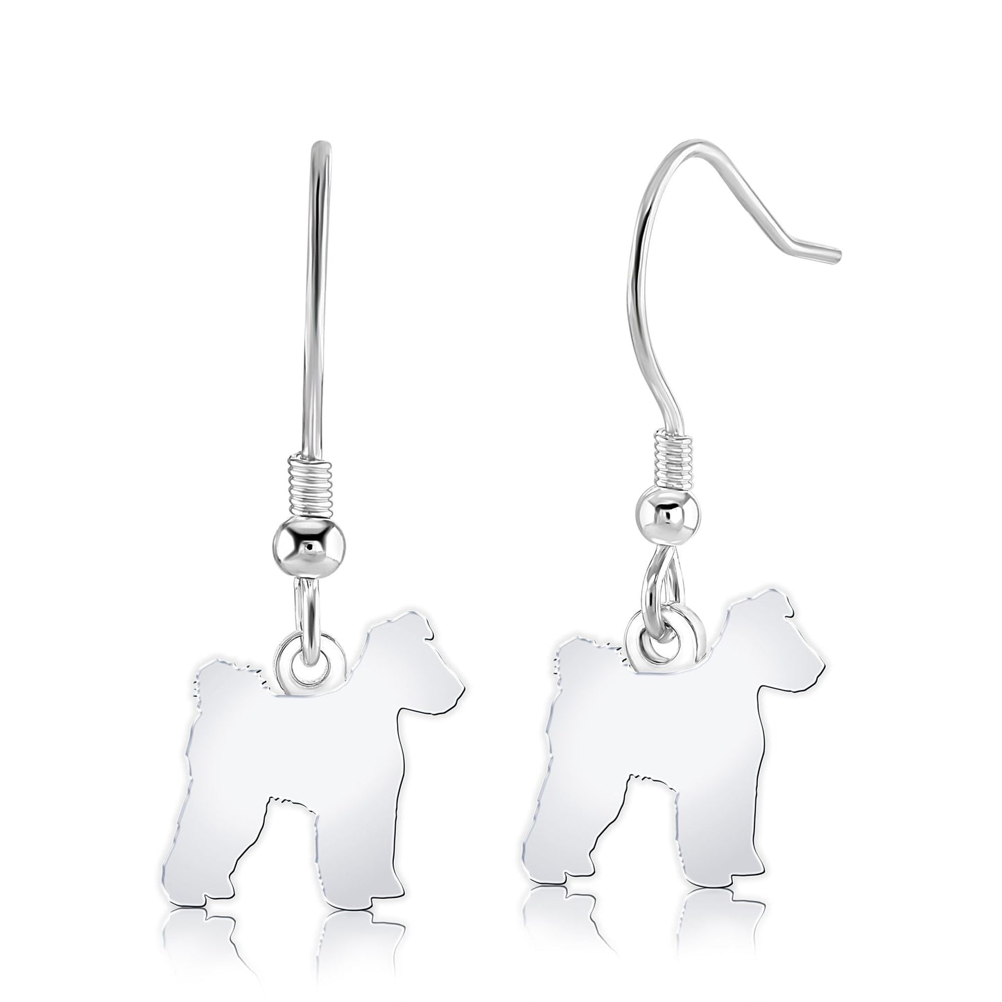 Hungarian Pumi Silhouette Silver Earrings - MYLEE London