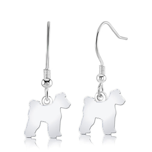 Hungarian Pumi Silhouette Silver Earrings - MYLEE London