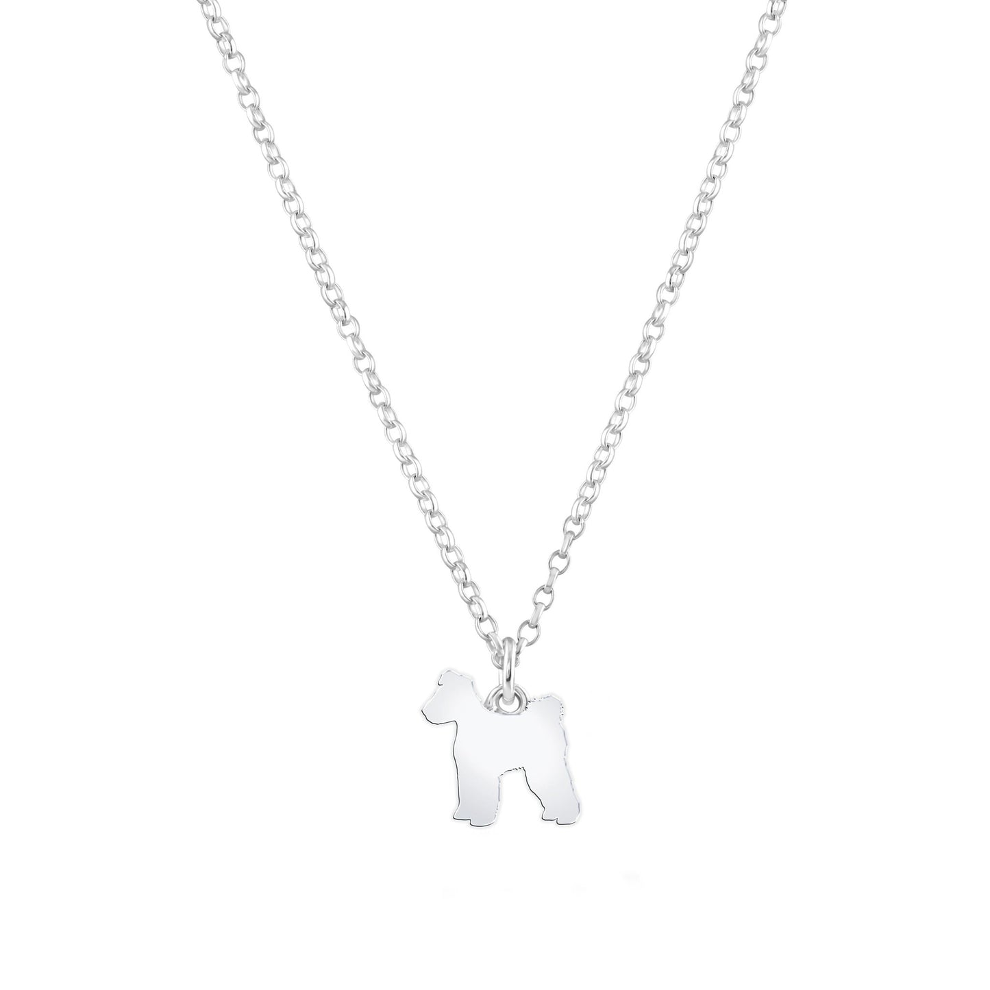 Hungarian Pumi Silhouette Silver Necklace - Personalised - MYLEE London
