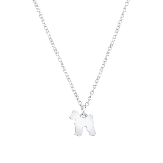 Hungarian Pumi Silhouette Silver Necklace - Personalised - MYLEE London