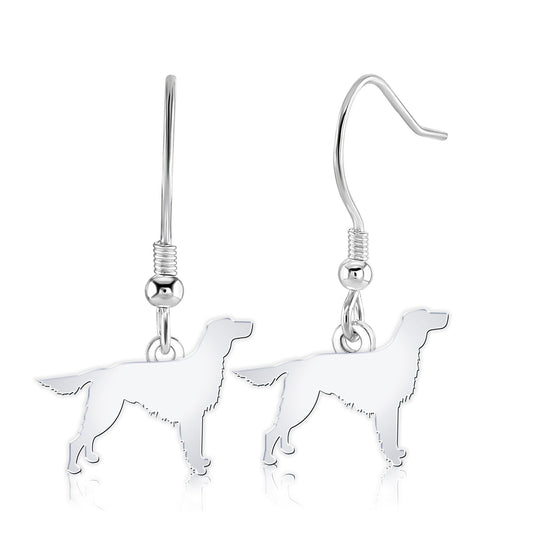 Irish Setter Silhouette Silver Earrings - MYLEE London