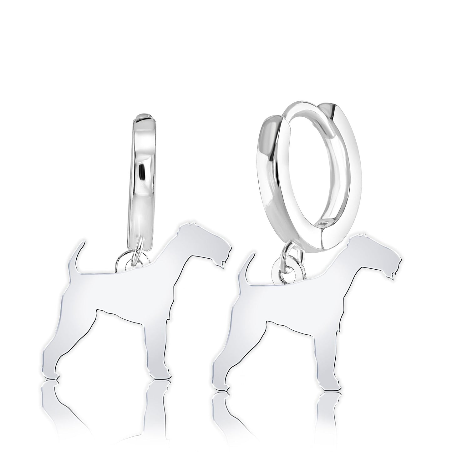 Irish Terrier Silhouette Silver Earrings - MYLEE London