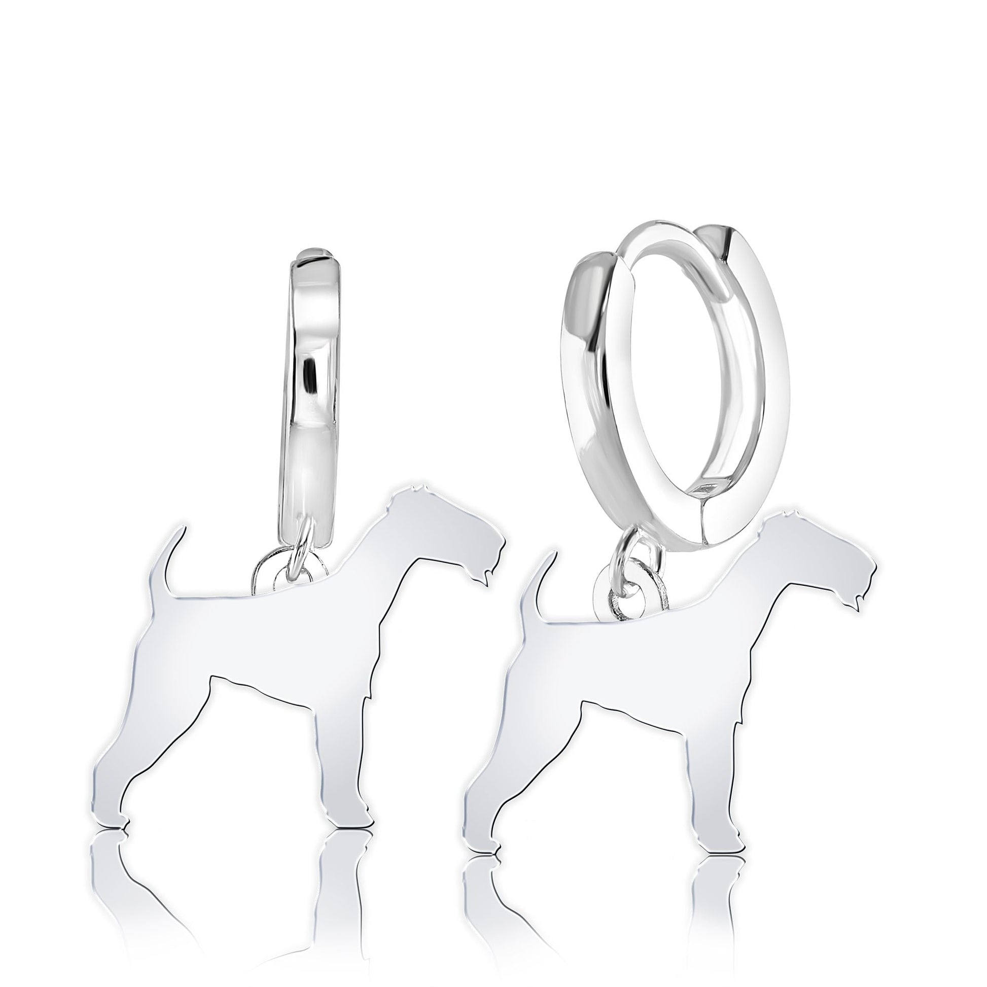 Irish Terrier Silhouette Silver Earrings - MYLEE London