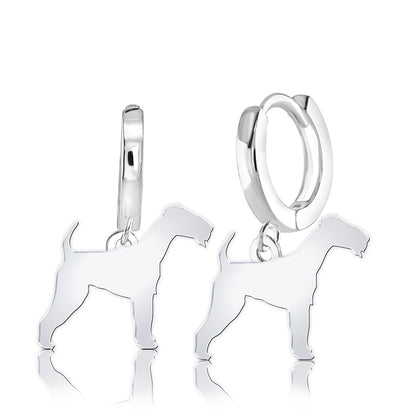 Irish Terrier Silhouette Silver Earrings - MYLEE London