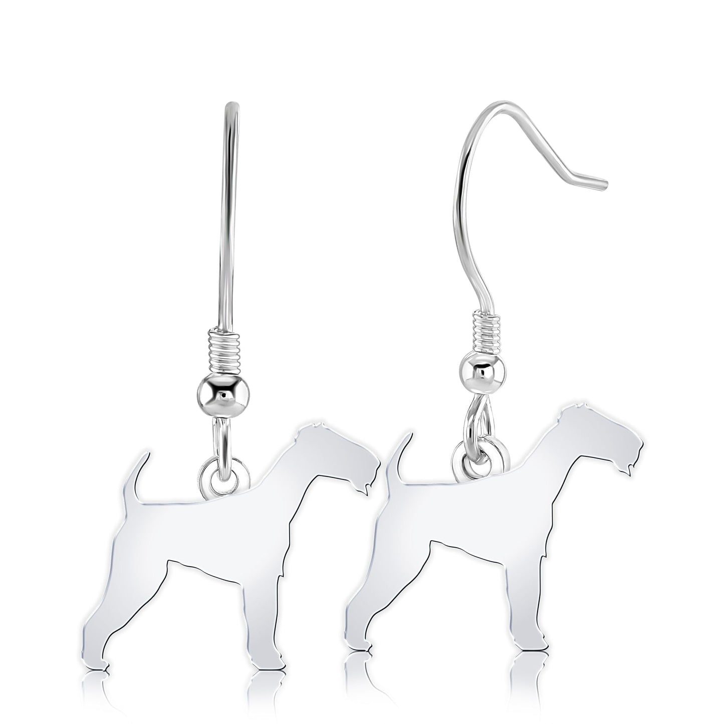 Irish Terrier Silhouette Silver Earrings - MYLEE London