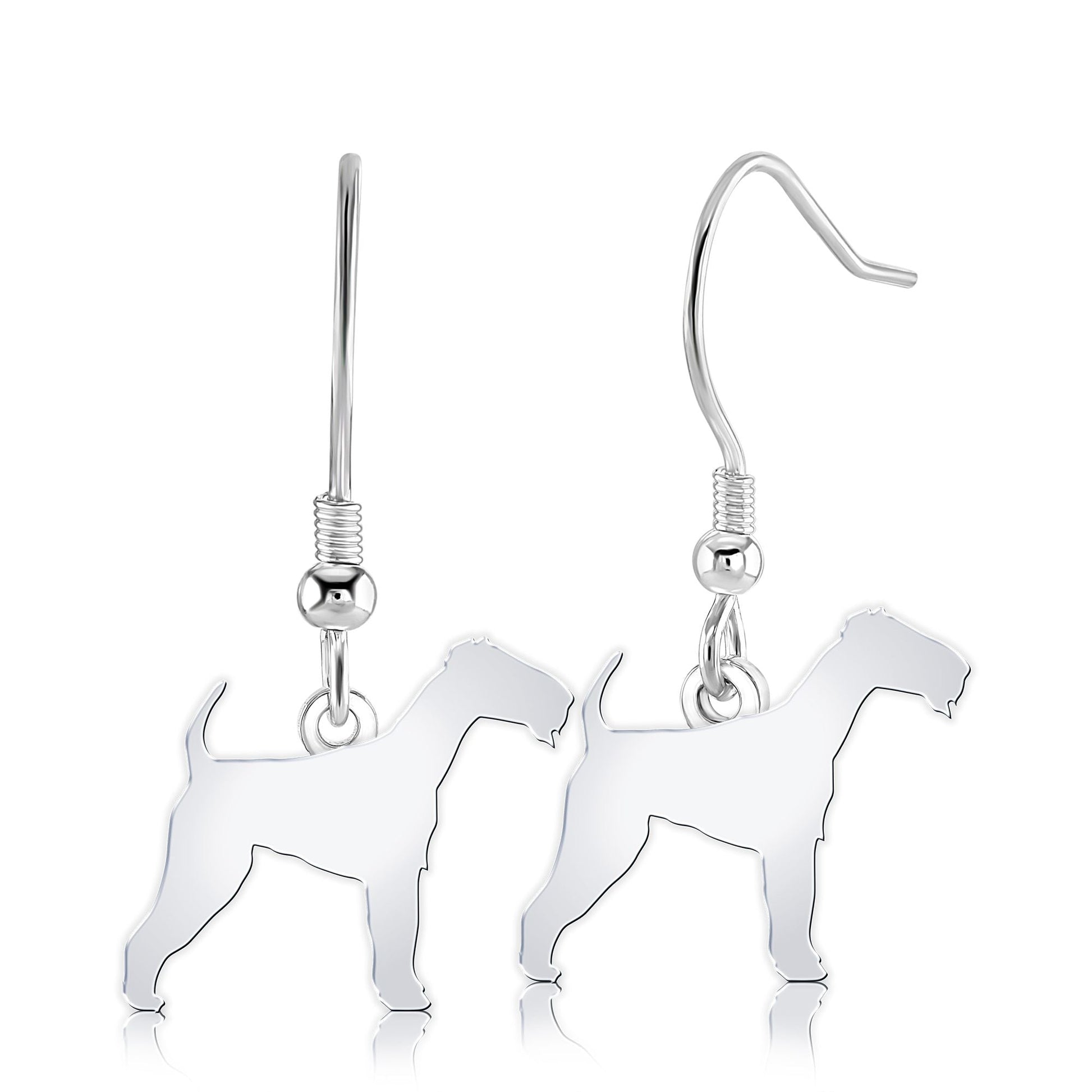 Irish Terrier Silhouette Silver Earrings - MYLEE London
