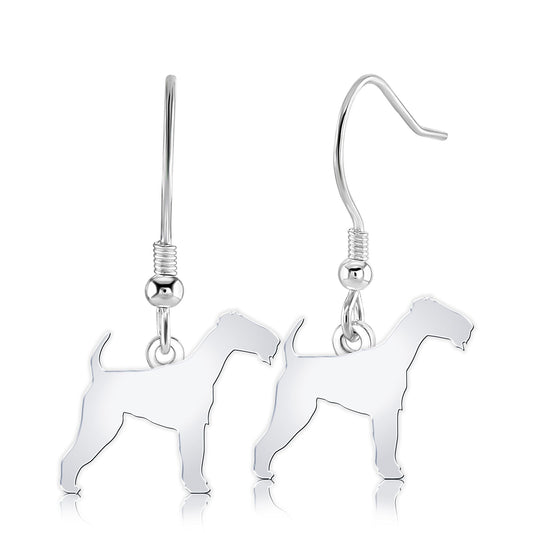 Irish Terrier Silhouette Silver Earrings - MYLEE London