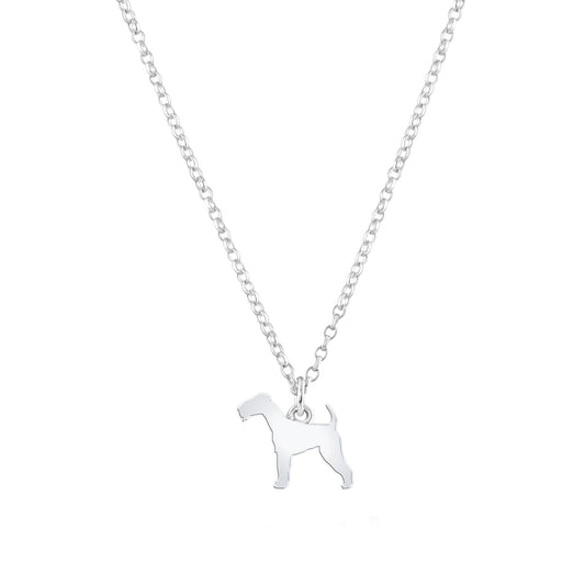 Irish Terrier Silhouette Silver Necklace - Personalised - MYLEE London