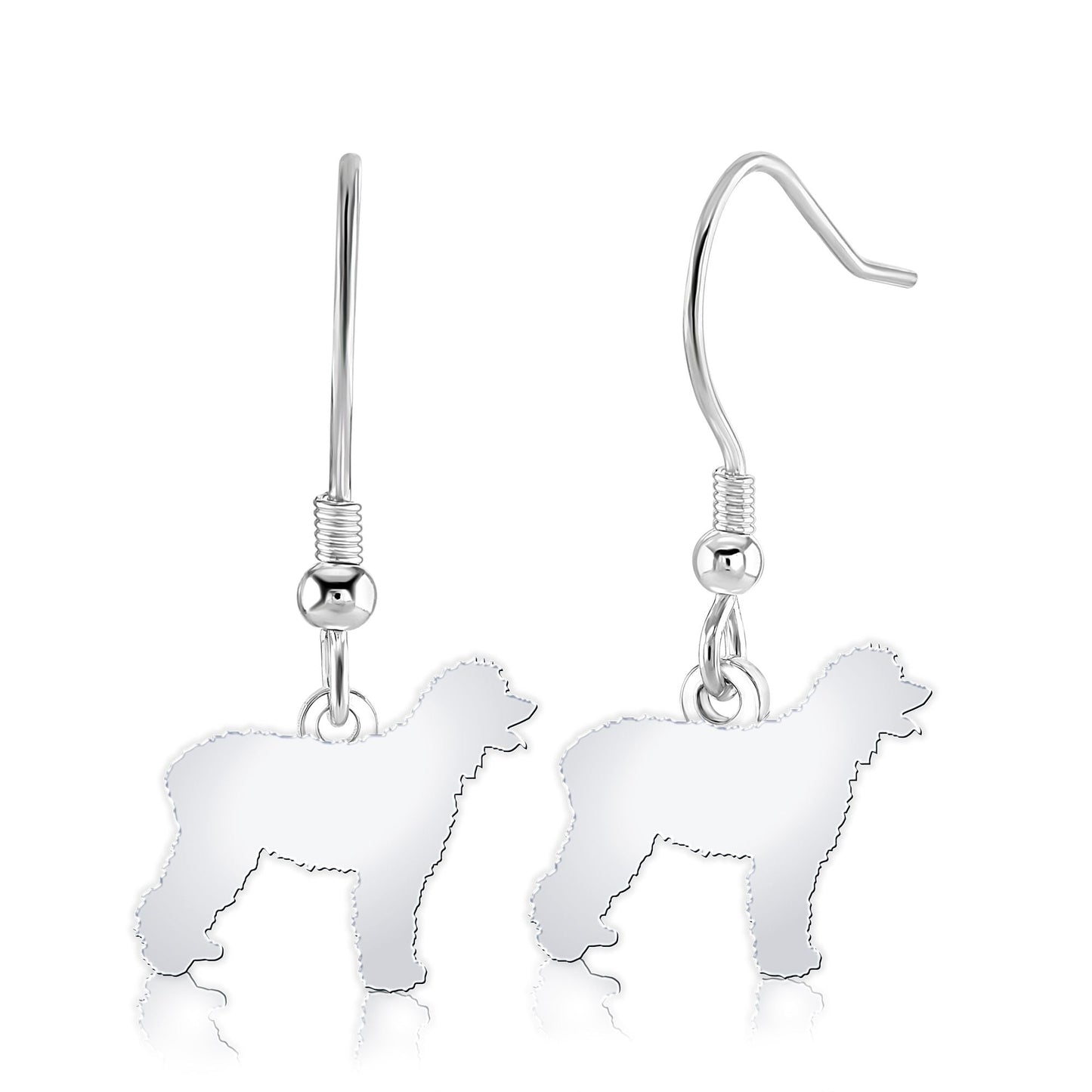 Irish Water Spaniel Silhouette Silver Earrings - MYLEE London