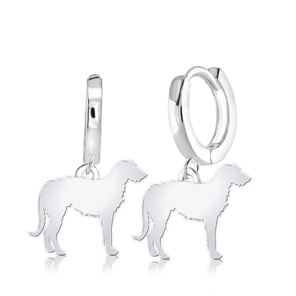 Irish Wolfhound Silhouette Silver Earrings - MYLEE London