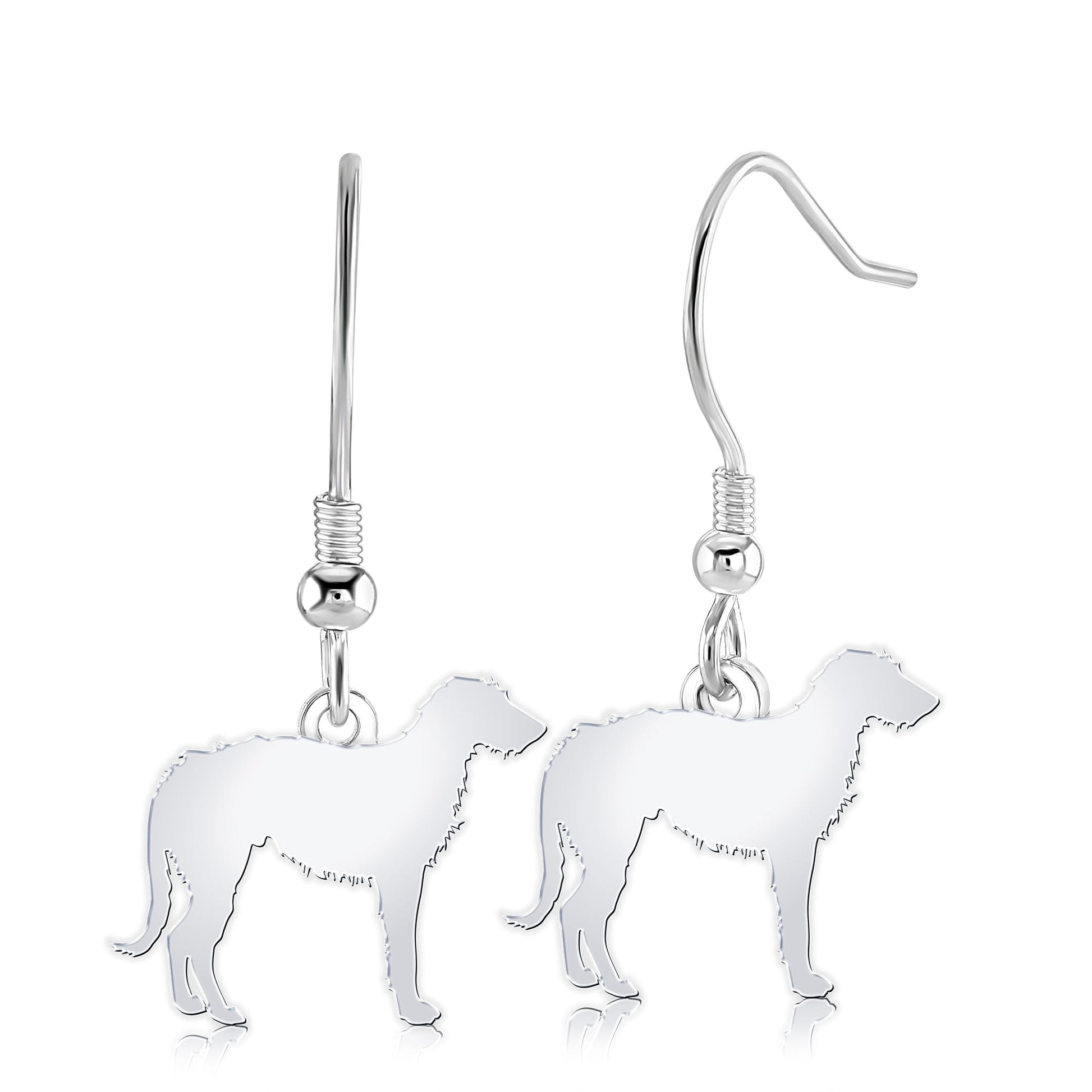 Irish Wolfhound Silhouette Silver Earrings - MYLEE London