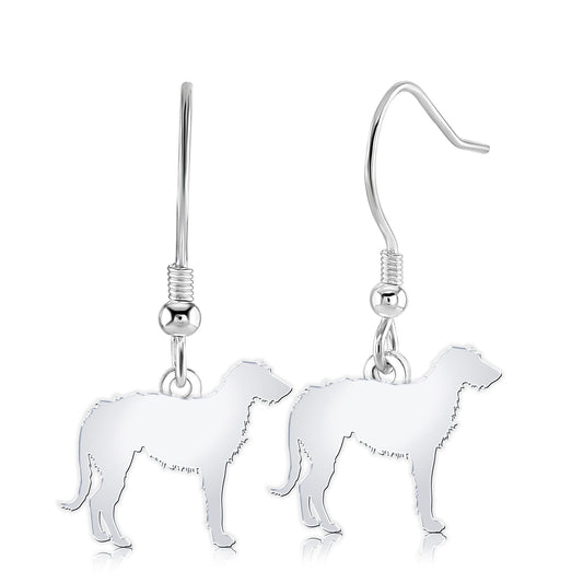 Irish Wolfhound Silhouette Silver Earrings - MYLEE London