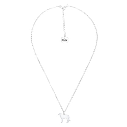 Irish Wolfhound Silhouette Silver Necklace - Personalised - MYLEE London