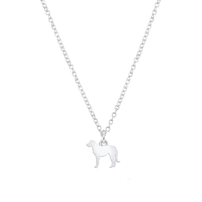 Irish Wolfhound Silhouette Silver Necklace - Personalised - MYLEE London