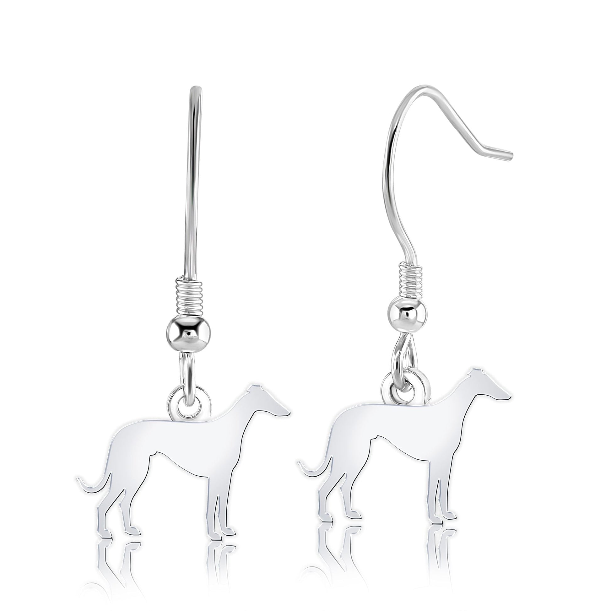 Italian Greyhound Silhouette Silver Earrings - MYLEE London