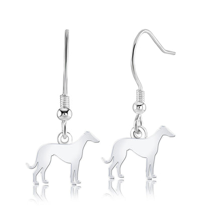 Italian Greyhound Silhouette Silver Earrings - MYLEE London