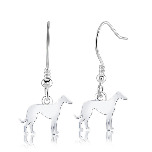Italian Greyhound Silhouette Silver Earrings - MYLEE London