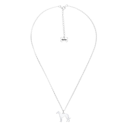 Italian Greyhound Silhouette Silver Necklace - Personalised - MYLEE London