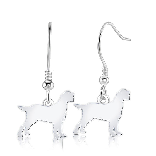 Italian Spinone Silhouette Silver Earrings - MYLEE London