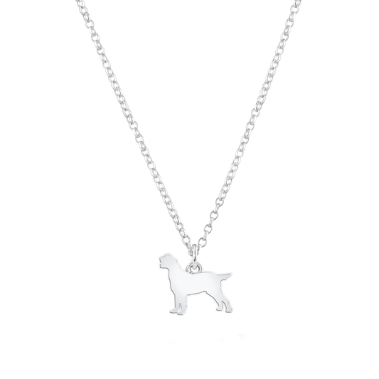 Italian Spinone Silhouette Silver Necklace - Personalised - MYLEE London