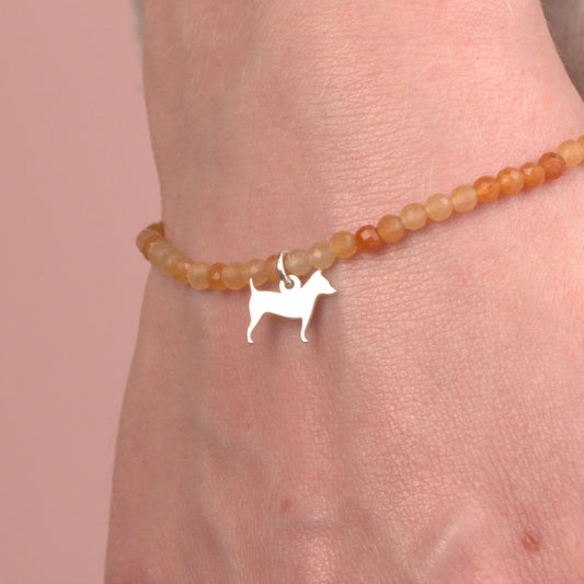 Jack Russell Silhouette Crystal Bracelet - Personalised - MYLEE London