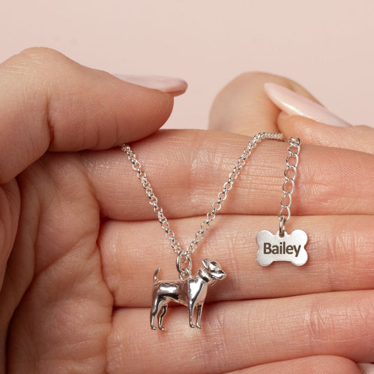 Jack Russell Silver Necklace - Personalised - MYLEE London