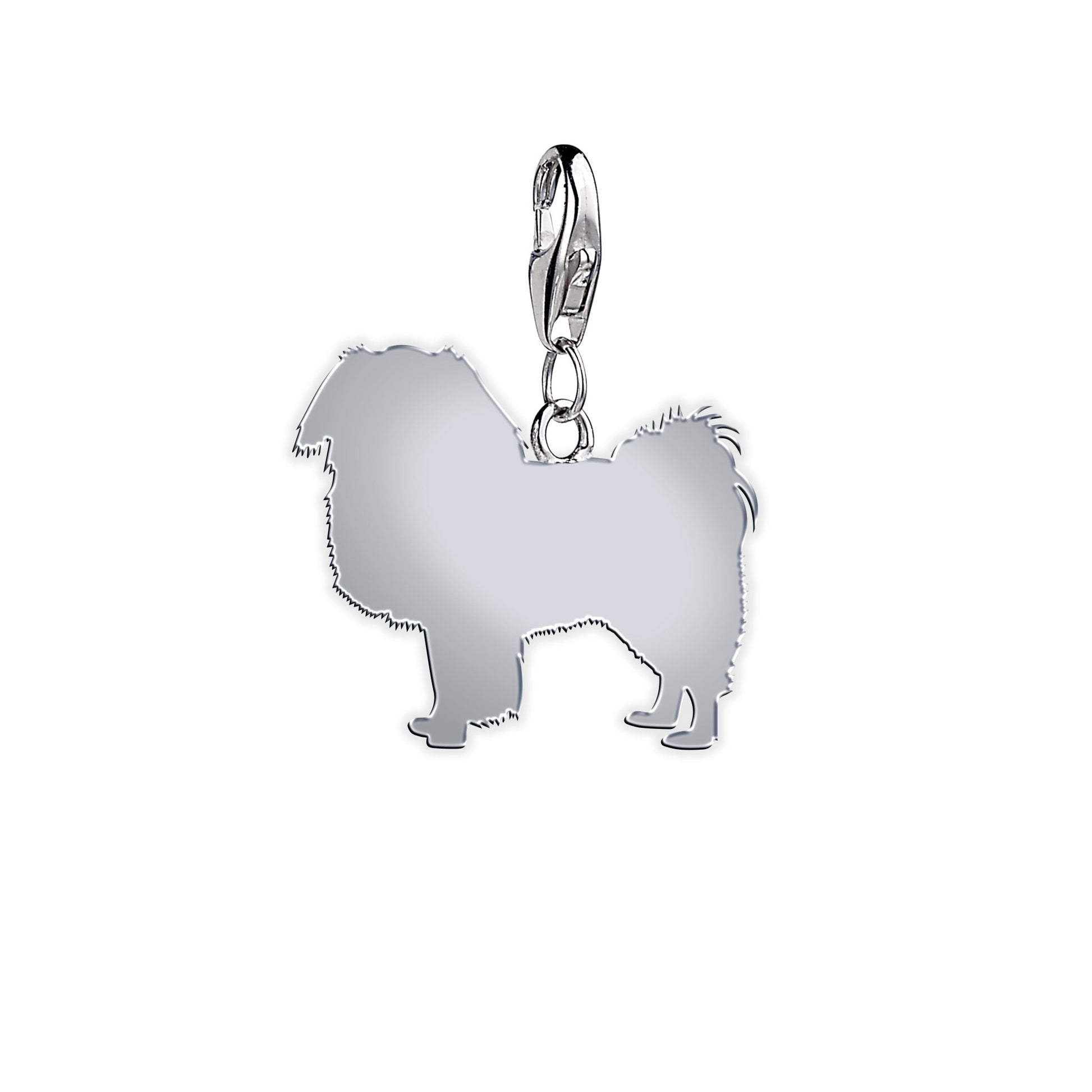 Japanese Chin Silhouette Silver Charm - MYLEE London