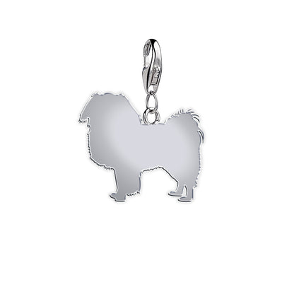 Japanese Chin Silhouette Silver Charm - MYLEE London