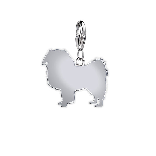Japanese Chin Silhouette Silver Charm - MYLEE London
