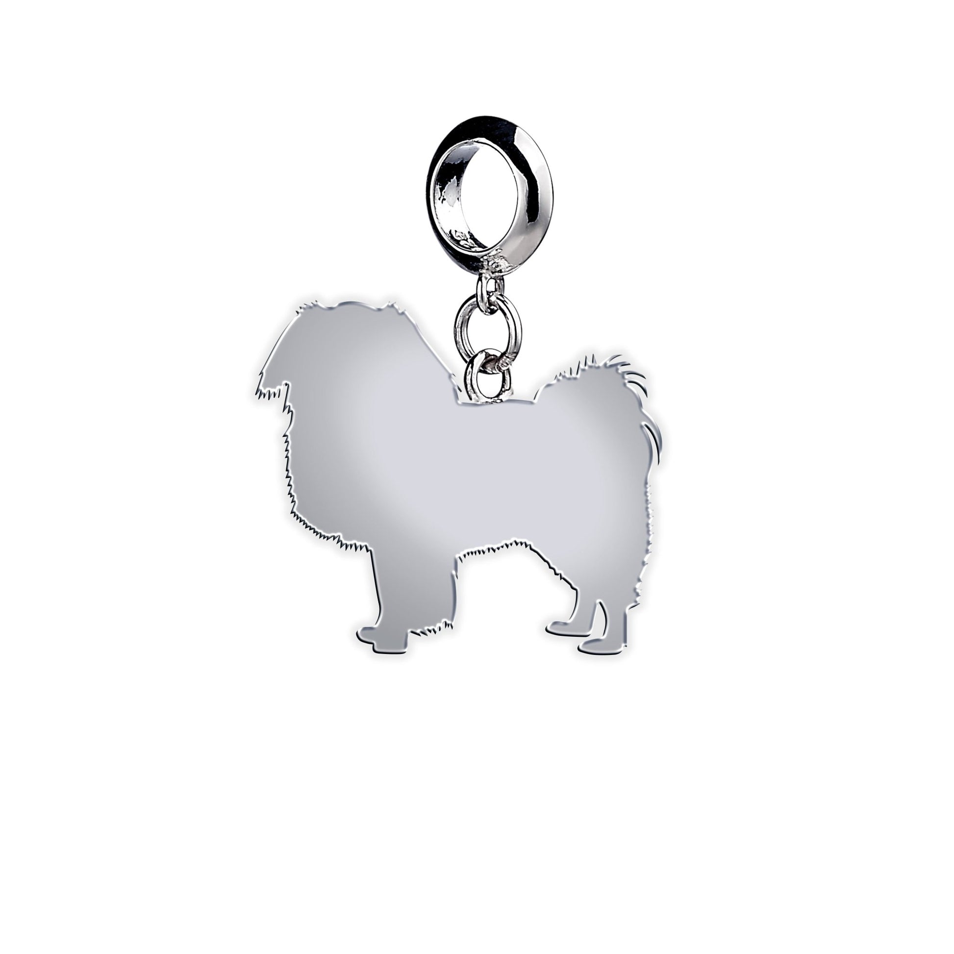 Japanese Chin Silhouette Silver Charm - MYLEE London