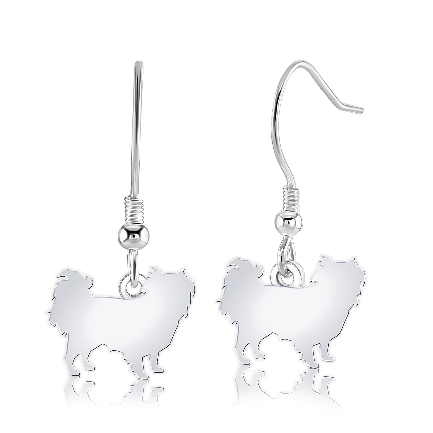 Japanese Chin Silhouette Silver Earrings - MYLEE London