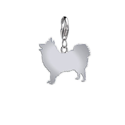 Japanese Spitz Silhouette Silver Charm - MYLEE London