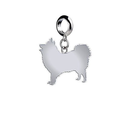 Japanese Spitz Silhouette Silver Charm - MYLEE London