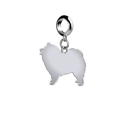 Keeshond Silhouette Silver Charm - MYLEE London