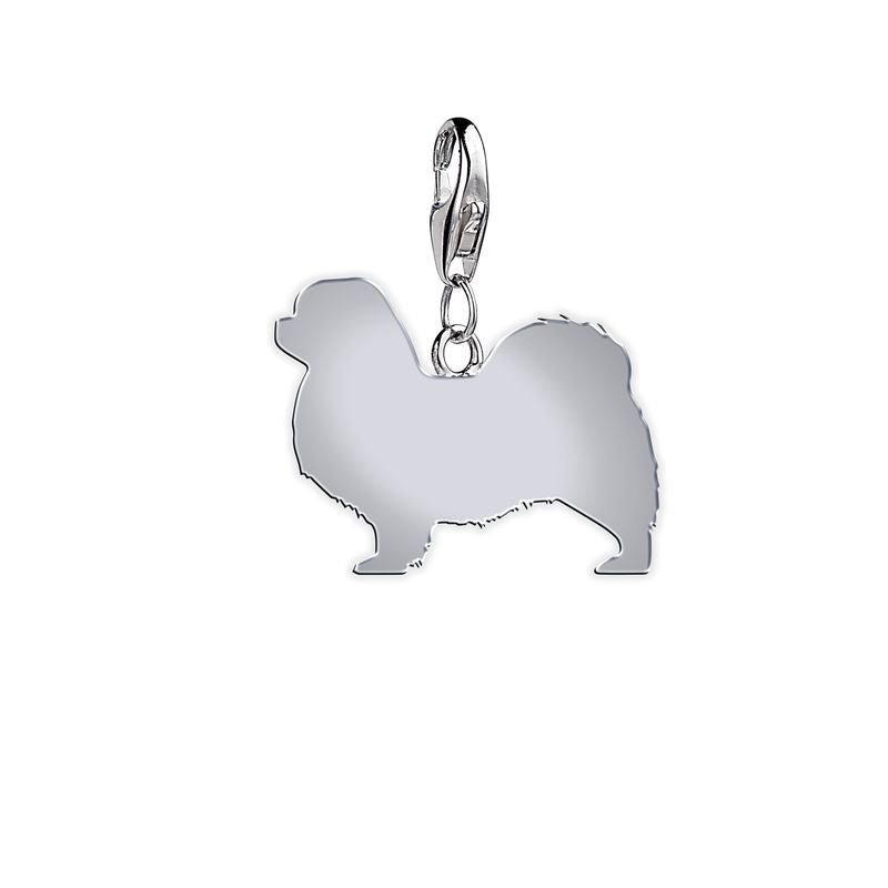 Keeshond Silhouette Silver Charm - MYLEE London