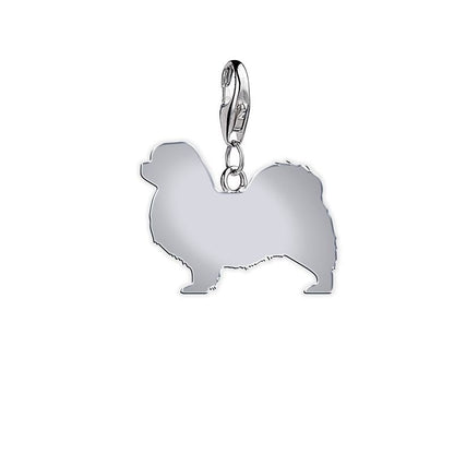 Keeshond Silhouette Silver Charm - MYLEE London