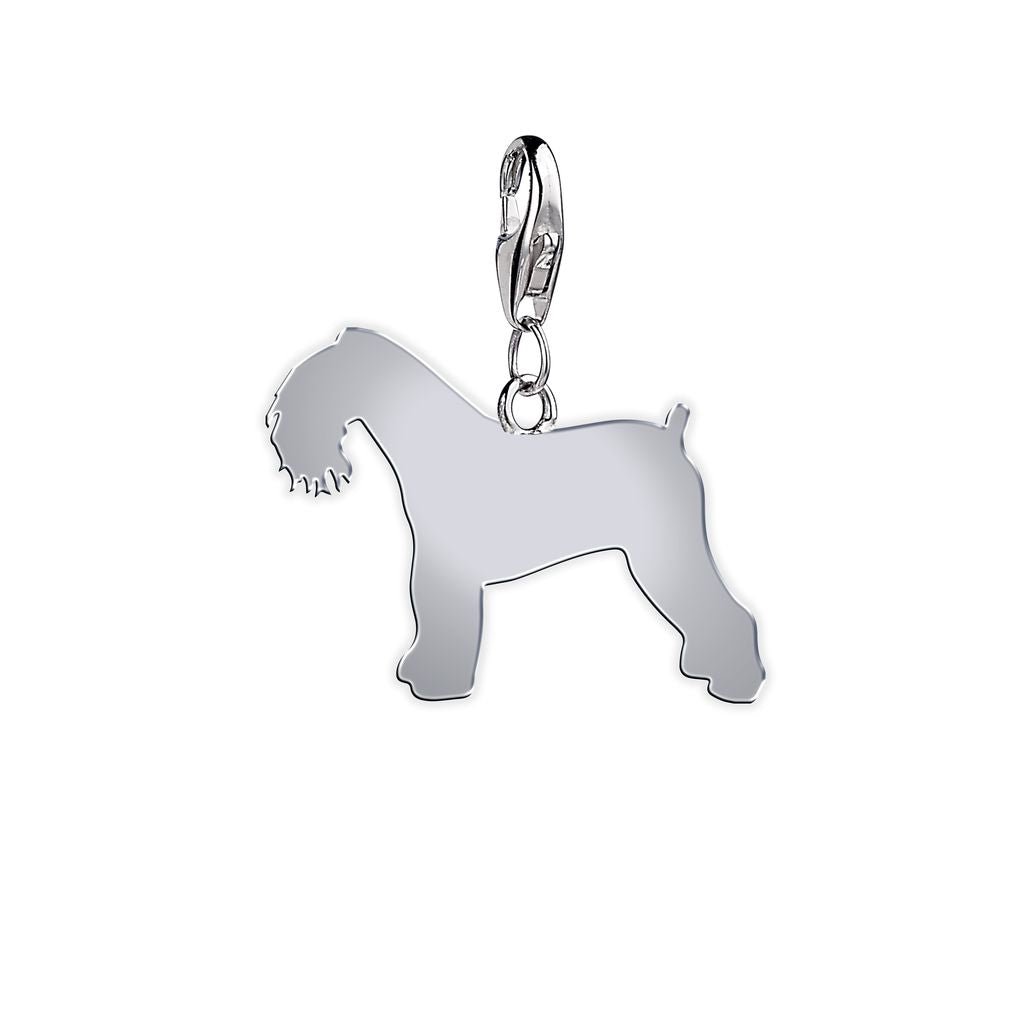 Kerry Blue Terrier Silhouette Silver Charm - MYLEE London