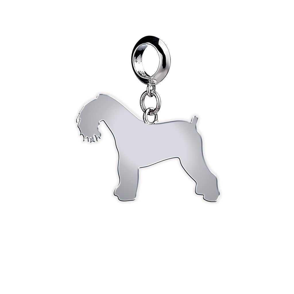 Kerry Blue Terrier Silhouette Silver Charm - MYLEE London