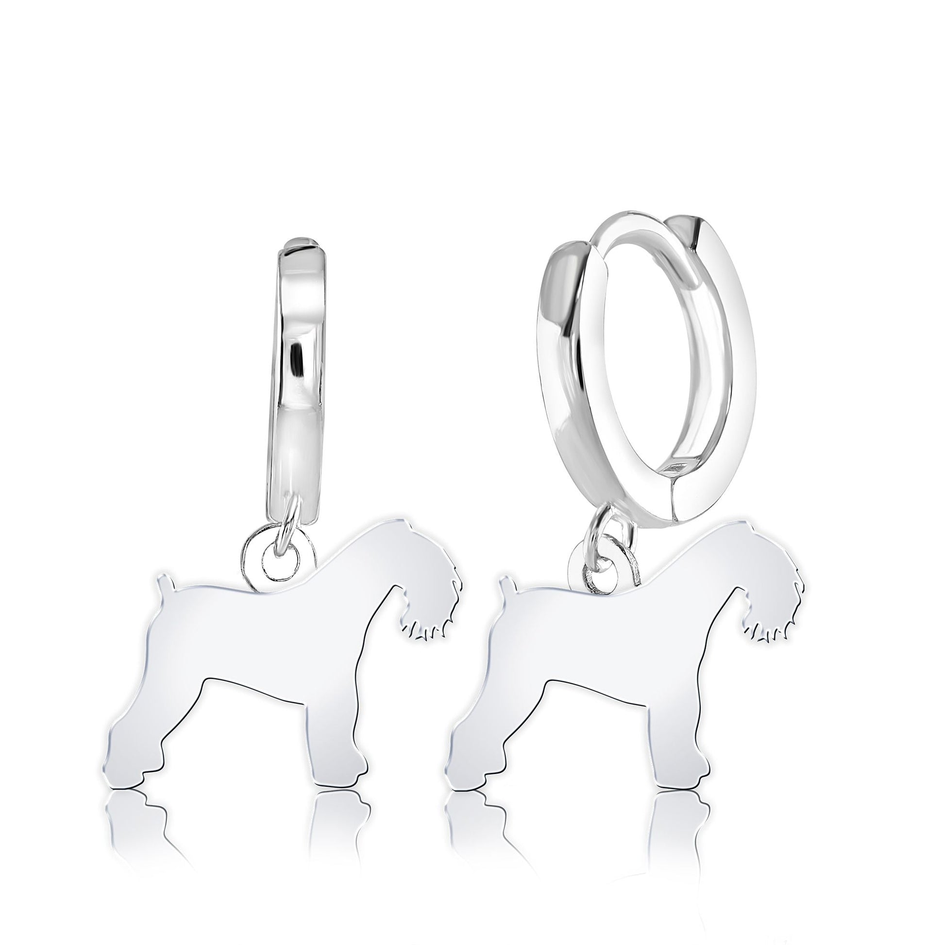 Kerry Blue Terrier Silhouette Silver Earrings - MYLEE London