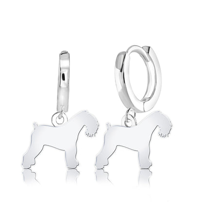 Kerry Blue Terrier Silhouette Silver Earrings - MYLEE London