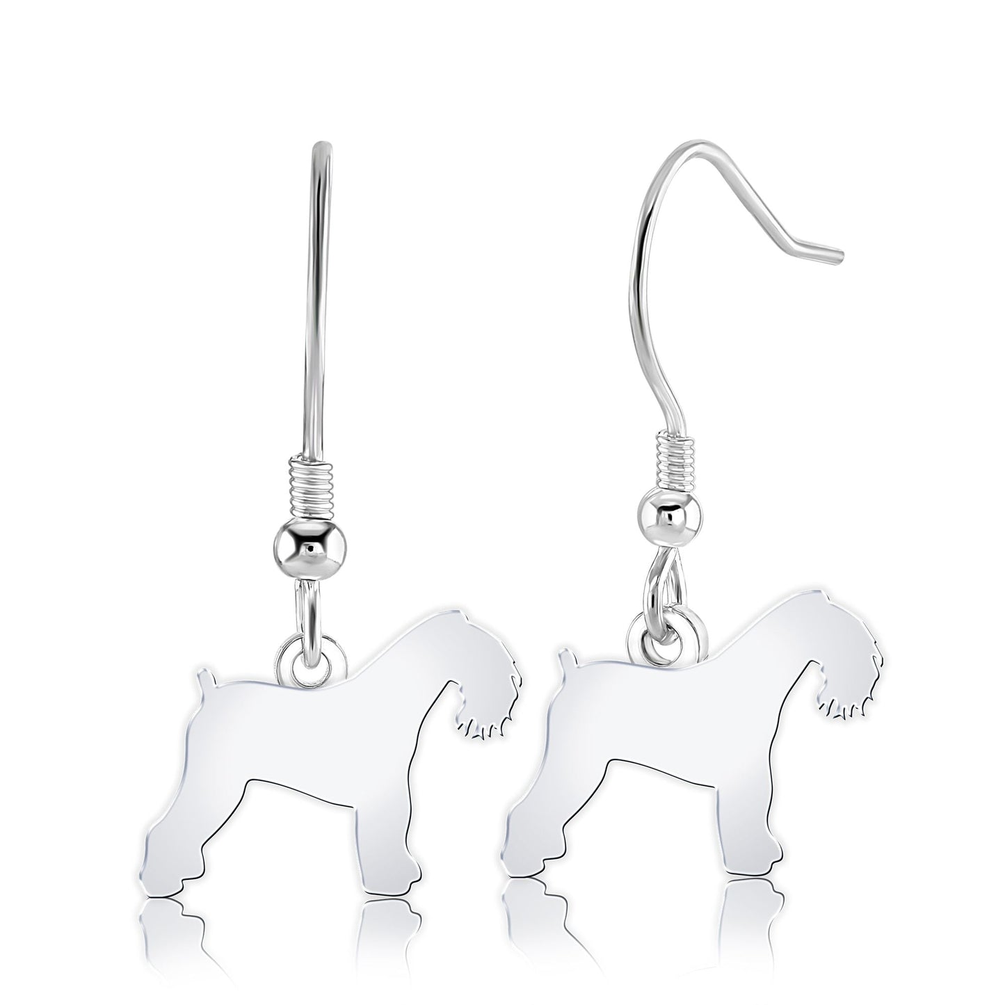 Kerry Blue Terrier Silhouette Silver Earrings - MYLEE London