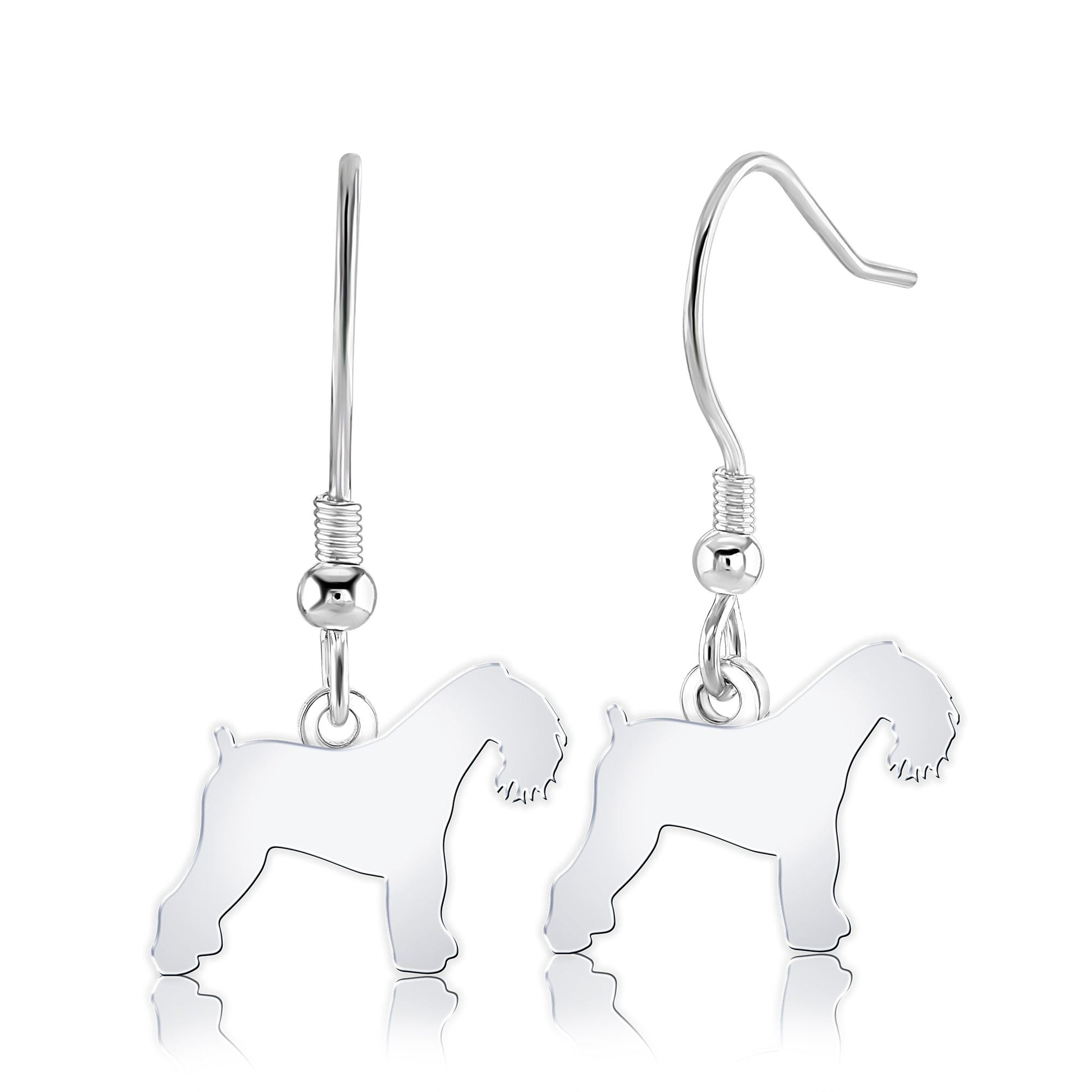 Kerry Blue Terrier Silhouette Silver Earrings - MYLEE London
