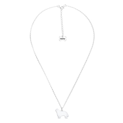 King Charles Spaniel Silhouette Silver Necklace - Personalised - MYLEE London